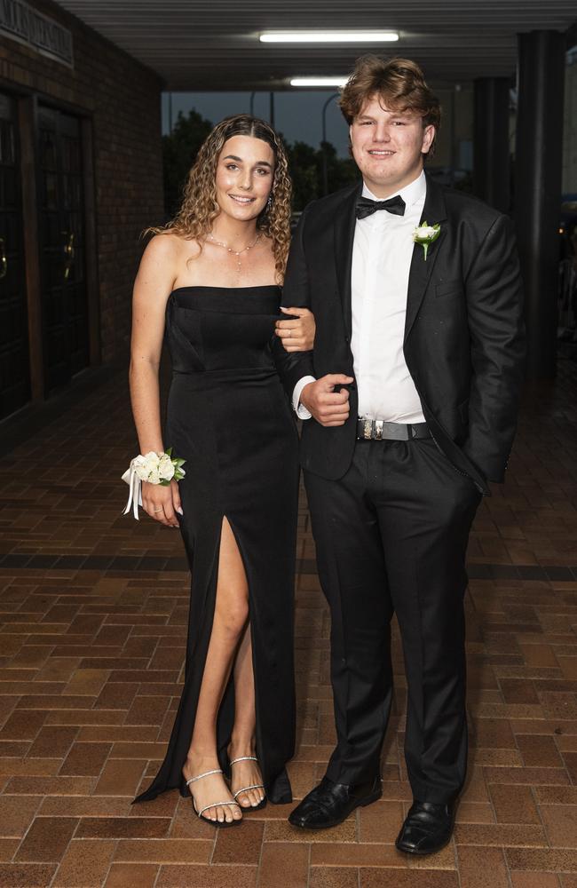 Lucy Belz partners Baxter Berthelsen to the Toowoomba Grammar School formal at Rumours International, Wednesday, November 13, 2024. Picture: Kevin Farmer