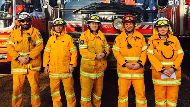 Advanced firefighter Trudy Osborne, centre, with her Huskisson crew.