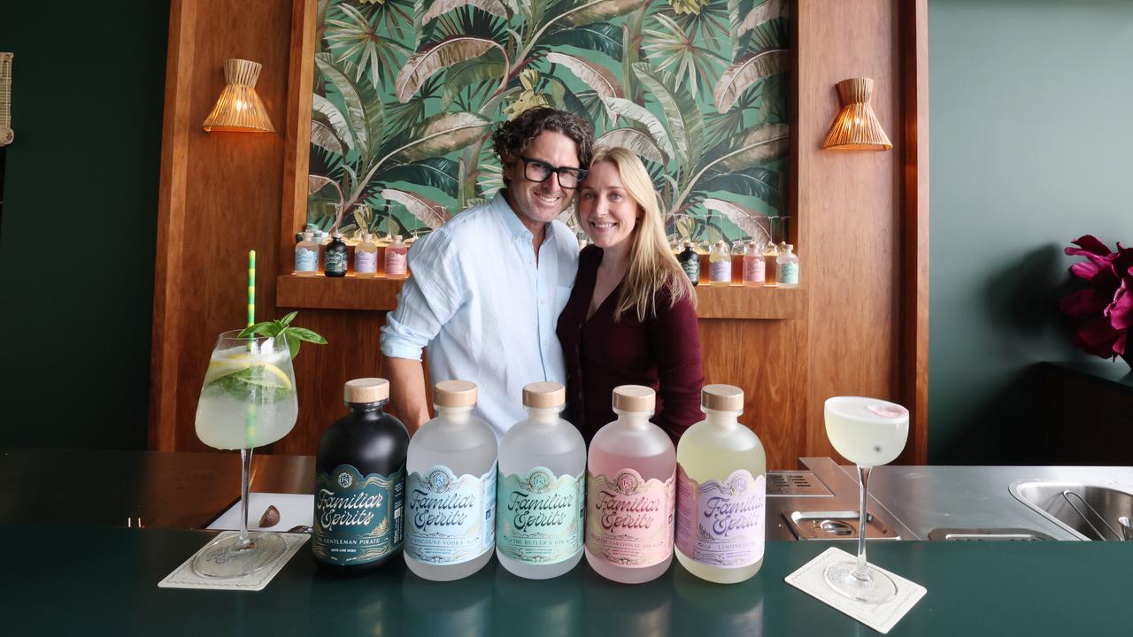 Familiar Spirits distillery has opened in Burleigh Heads. Owners Justin and Lana Bell .. Picture Glenn Hampson