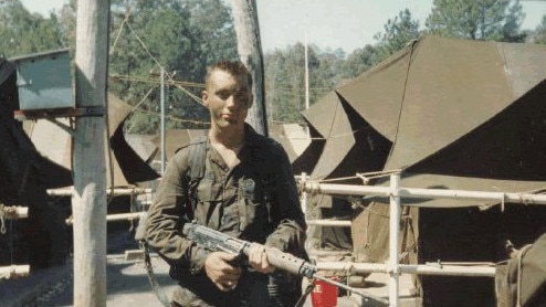 Chris Rhyss Edwards in his military days. Picture: supplied