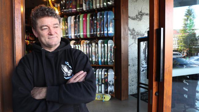 Concrete Lines Skate Shop owner, Les Graue. Picture Glenn Hampson.