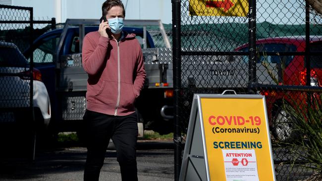 A COVID testing station next to Frankston Hospital. Picture: NCA NewsWire / Andrew Henshaw