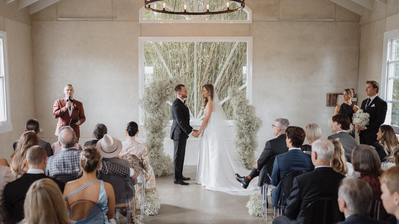 Brittany Worthington and Cody Roberts on their wedding day. Picture: Shae Estella Photo