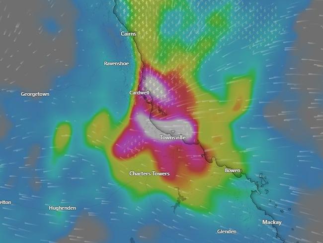 Some parts of North Queensland have seen more than a metre of rain over the past week. Picture: Windy