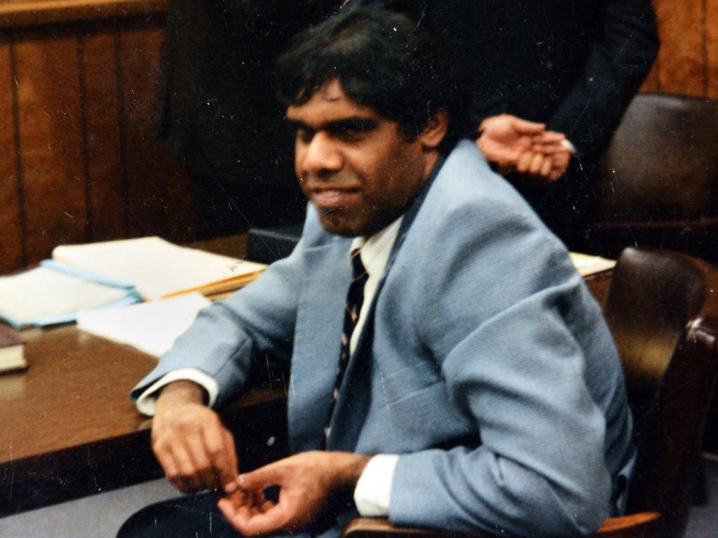 Russell Moore in the Florida courtroom during the trial which resulted in his being sentenced to death.