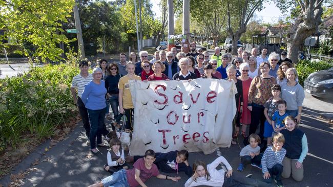 Protesters have been camped out on the corner of Park Cres and Alphington St for three weeks. Picture: Andy Brownbill