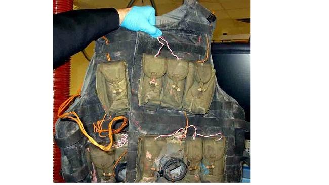 This suicide vest was found at Indianapolis but turned out to be a training aid. Source: TSA