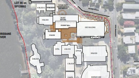 The proposed development would involve a mix of demolition and extension work at the college. Picture: Brisbane City Council/ DA Tracker