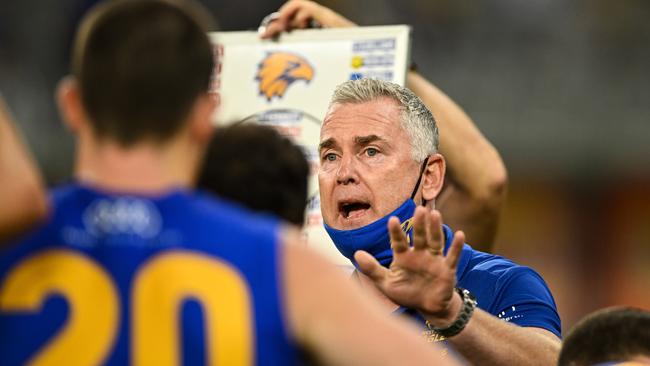 Adam Simpson’s Eagles are extremely shorthanded this week. Picture: Getty Images