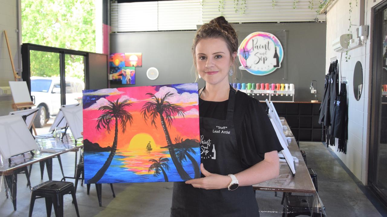 Sian Davis, who owns Paint and Sip Studios in Rockhampton, has opened a new studio in Yeppoon.