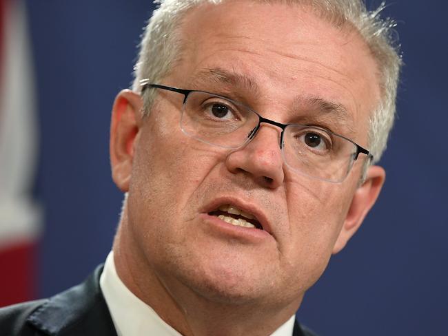 SYDNEY, AUSTRALIA - NCA NewsWire Photos SEPTEMBER, 18, 2020: PrIme Minister Scott Morrison speaks to media in Sydney. Picture: NCA NewsWire/Joel Carrett