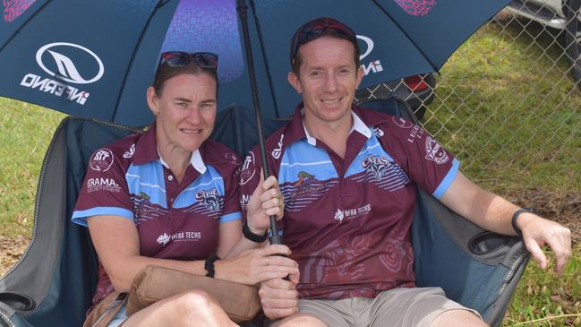 Emma and Mathew Dahler at the CQ Capras under-17s Round 1 games against the Townsville Blackhawks at Webb Park, Yeppoon, on February 15, 2025.