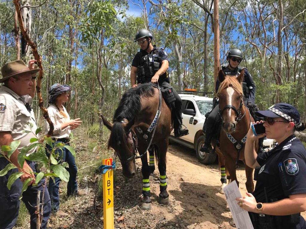 Council workers and police combat anti-social behaviour at White Rock. Picture: City of Ipswich