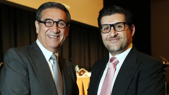 Sunland group chairman Soheil Abedian and managing director Sahba Abedian. Picture: Glenn Barnes