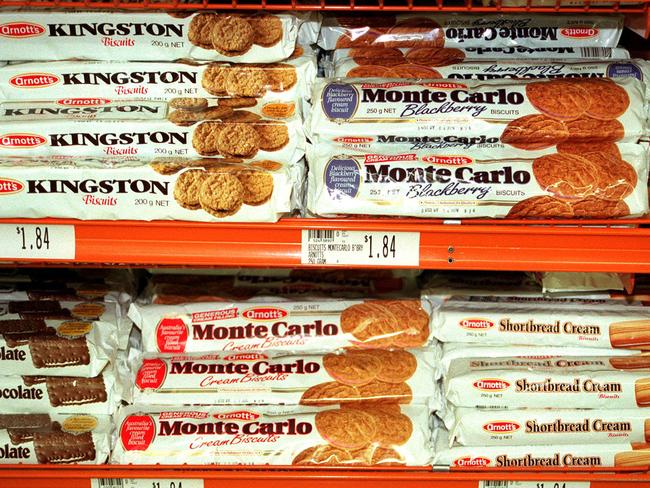 Arnott's Monte Carlo cream biscuits were the subject of an extortion bid in 1997.