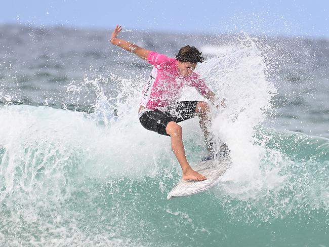 The finals of the boys individual events at the Australian Interschools Surfing Championships Friday May 24, 2024. Picture, John Gass