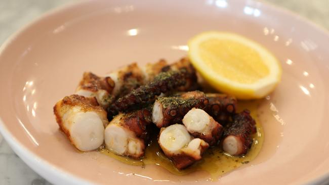 Octopus on the menu at the new Hellenika at Nobbys Beach. Picture Glenn Hampson