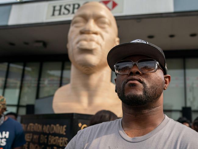 Terrance Floyd at the unveiling of a statute dedicated to his brother George Floyd in Brooklyn. Picture: Getty Images/AFP