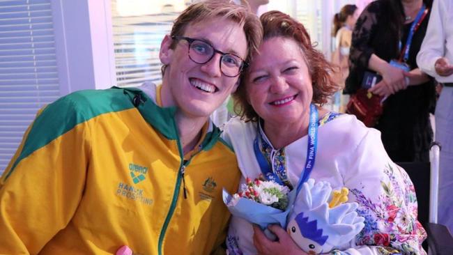 Gina Rinehart backed Australia’s swimming team.