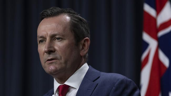 WA Premier Mark McGowan speaks to media. (Photo by Matt Jelonek/Getty Images)