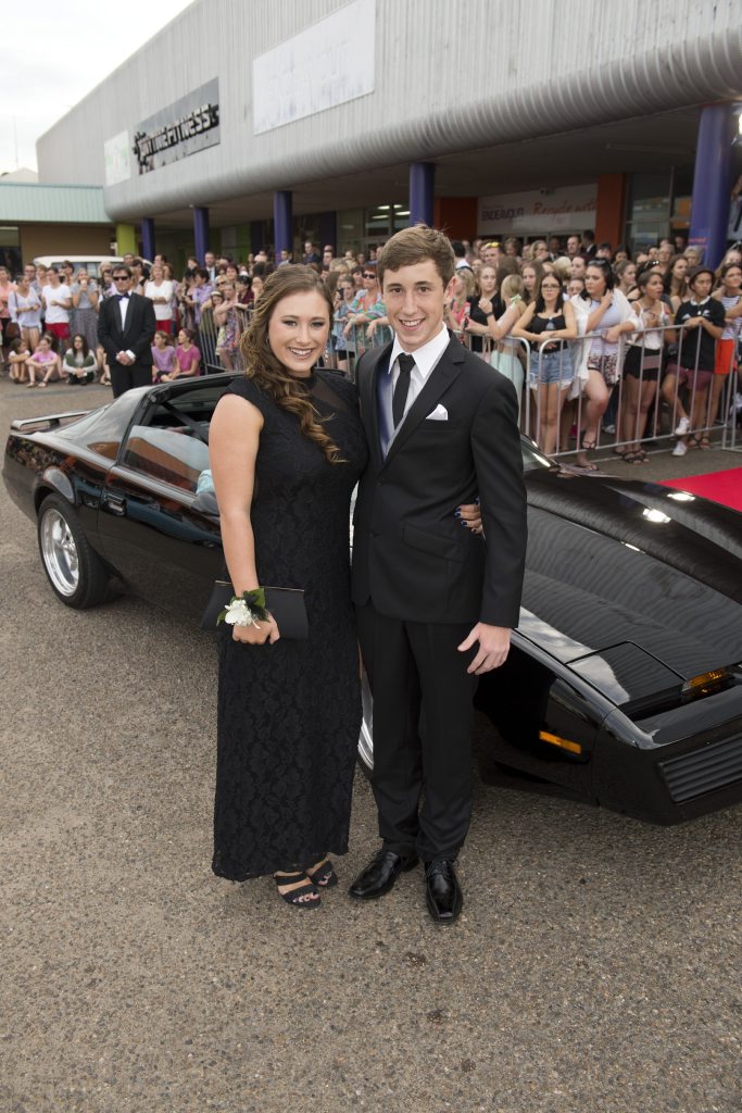 Looking classic in black are Tea Donpon and Harrison Pahl. Picture: Kevin Farmer