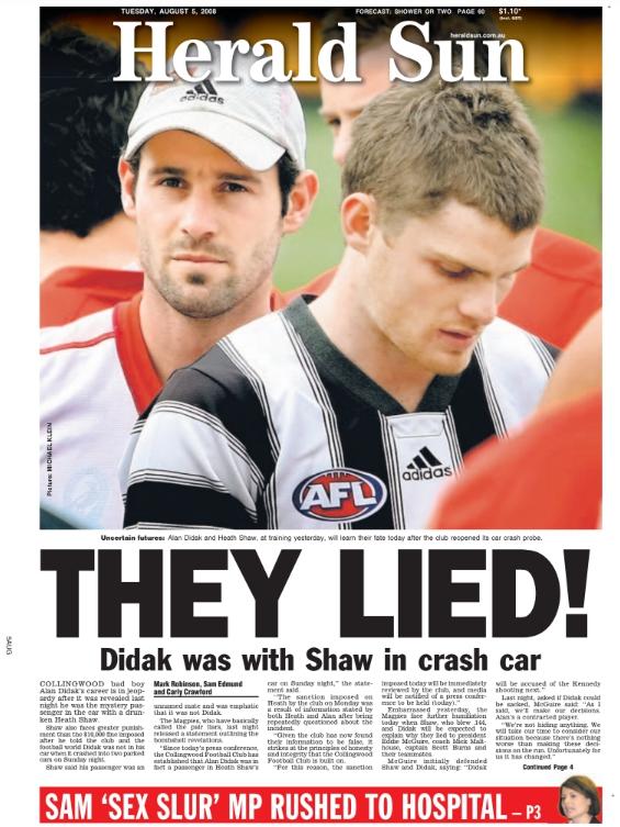 Alan Didak was almost sacked by Collingwood.