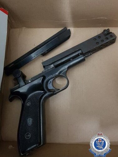 The self loading, replica pistol allegedly uncovered by police. Picture: NSW Police