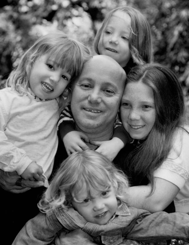 Angry Anderson with his sons Liam (front), Galen and Blaine and daughter Roxanne.