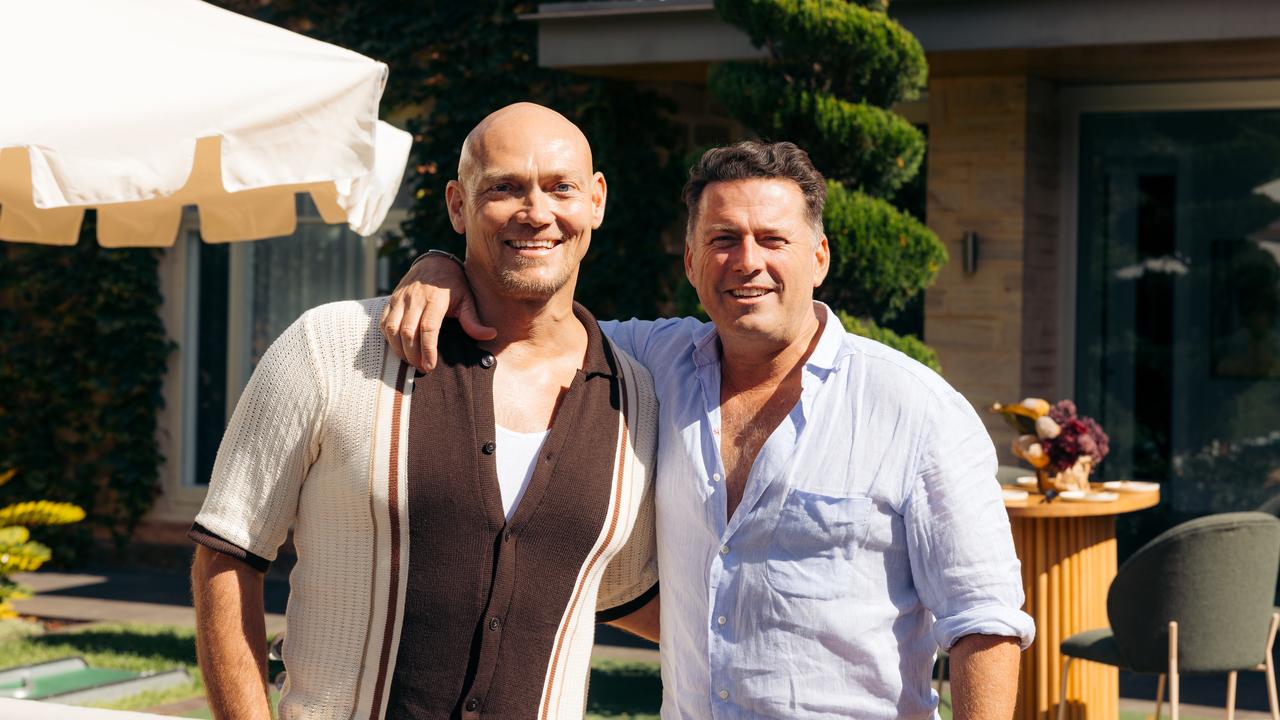 Michael Klim and Karl Stefanovic at the Ripper House on Friday. Picture: Supplied