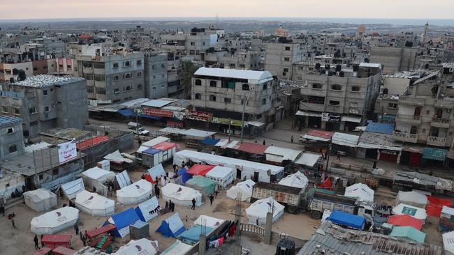 About 1.5 million Palestinians are currently sheltering in Rafah, near the Egyptian border, with Israeli forces launching an offensive. Picture: AFP