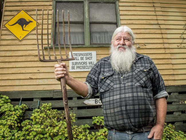 Buchan resident Jim Norling brews his own beer after the Buchan Caves Hotel burnt down. Picture: Jason Edwards