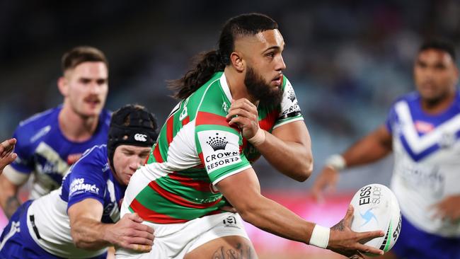 Keaon Koloamatangi of the Rabbitohs. Photo by Mark Kolbe/Getty Images