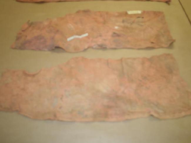 A pale pink cardigan found buried near the pool and believed to belong to Lynette Dawson.