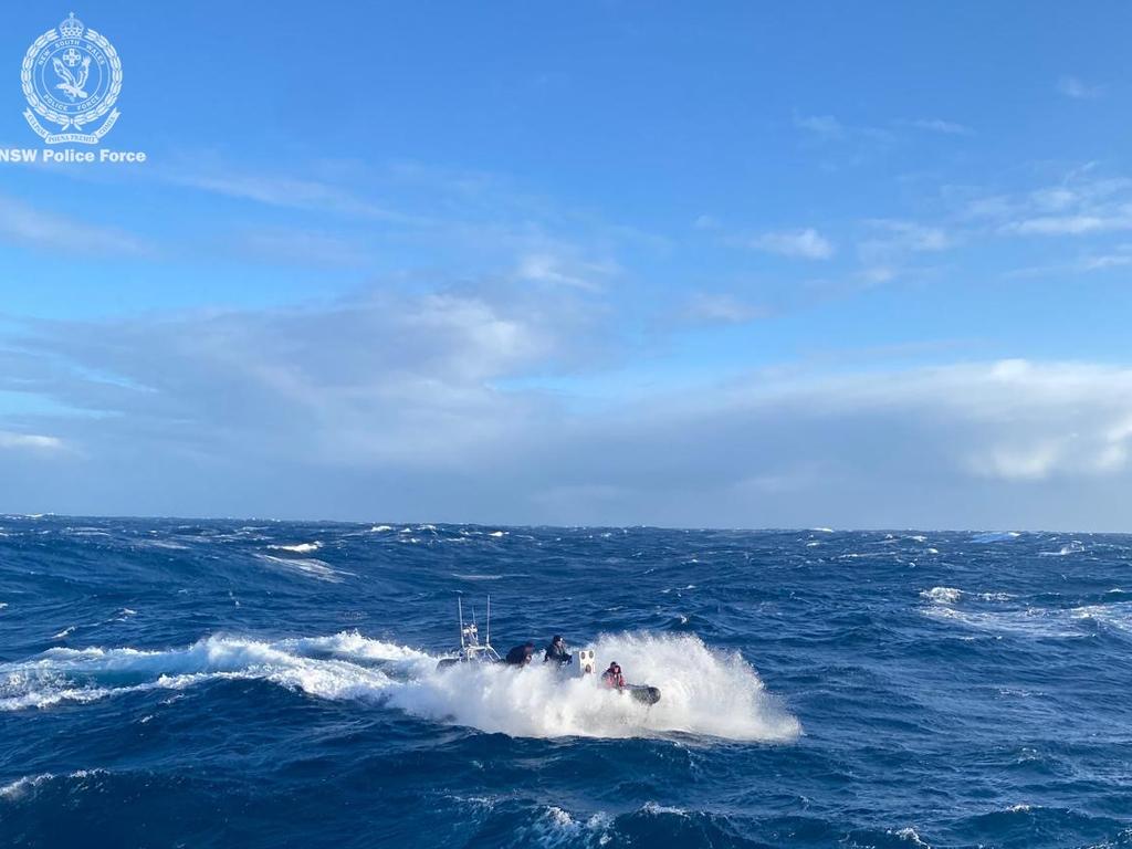 Waves of up to 5m were recorded on Tuesday morning. Picture: NSW Police