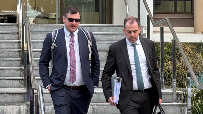 Keith Eshman (left) with his lawyer Robert Candelori on Monday. Picture: Dylan Arvela