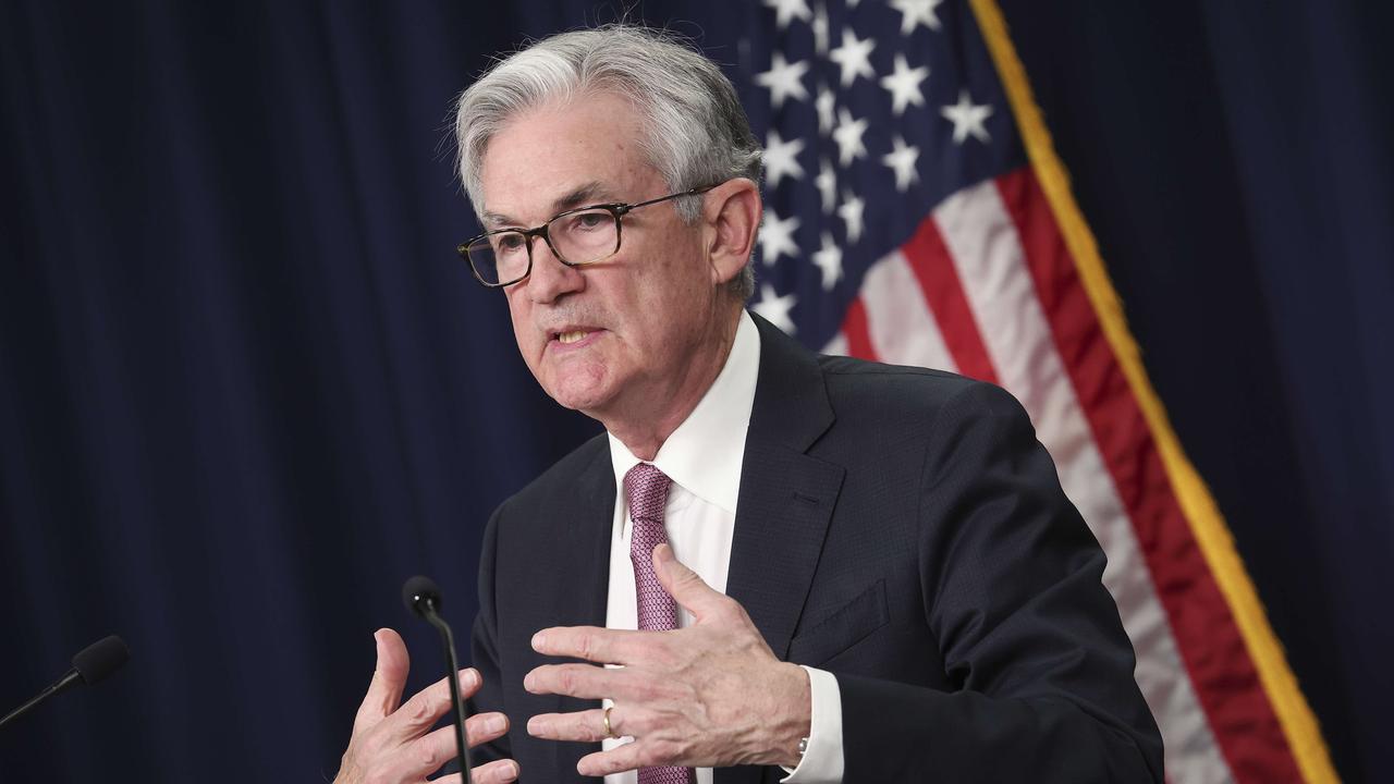 US Federal Reserve chairman Jerome Powell at a news conference last week after announcing a 50-point interest rate rise. Picture: AFP