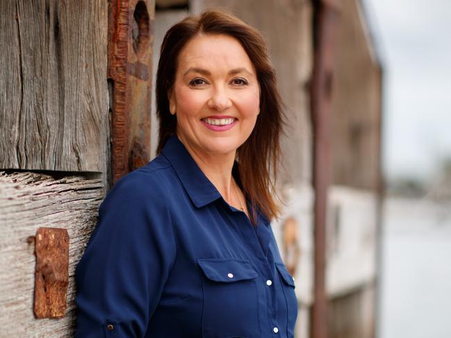 Melody Horrill, author of a Dolphin Called Jock, pictured in Port Adelaide on May 24, 2022. The heart-warming story of how a traumatised young woman found peace through her friendship with an injured dolphin called Jock. Picture Matt Turner.