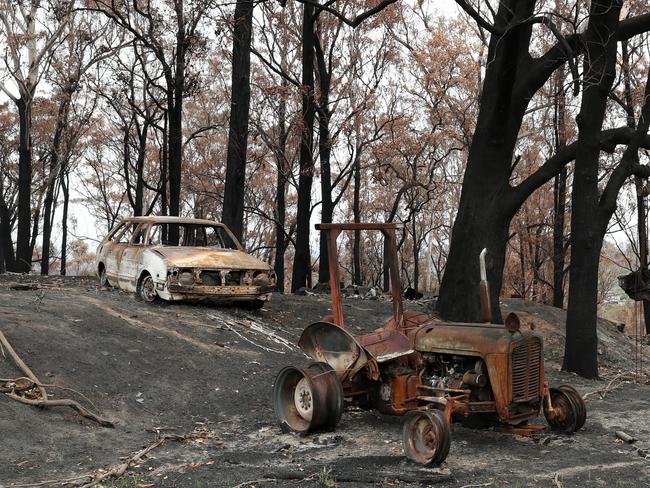 Troy Pauling's parents home in Quaama where RFS firefighters John Gallagher and Nathan Barnden rescued his family on New Year's Eve. Picture: Jonathan Ng