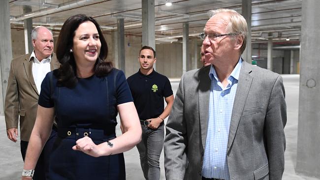 Annastacia Palaszczuk and Peter Beattie in the lead-up to the 2018 Gold Coast Commonwealth Games. Picture: AAP Image/Dave Hunt