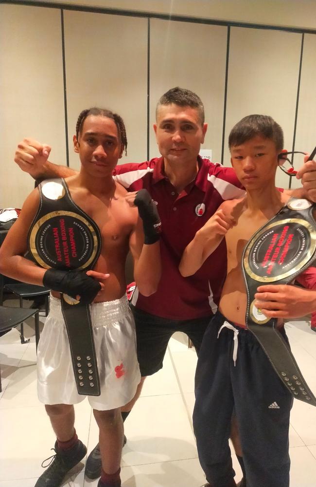 Junior boxing champ Earleeo Cole, 15 after winning his Australian Boxing League bout in December 2022.