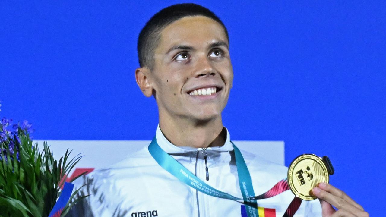 Romania's David Popovici is just 17 but already a double world champion. Picture: AFP