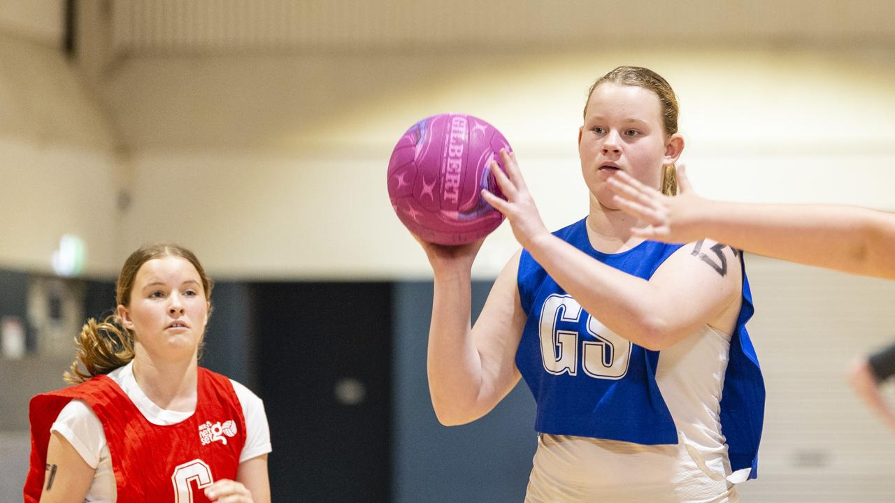 Abbie Dent during Toowoomba Netball Association junior representative trials at Clive Berghofer Arena, St Mary's College, Sunday, October 23, 2022. Picture: Kevin Farmer