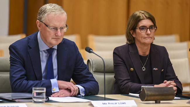 Reserve Bank governor Philip Lowe says Australia remains on the narrow path to reducing inflation without a recession and the central bank will be in good hands when Michele Bullock succeeds him mid-September. Picture: NCA NewsWire/Martin Ollman