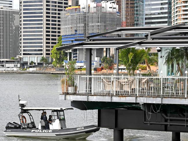 Police inspect Mr Percival’s after yesterday’s shooting incident. Picture: John Gass/AAP