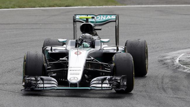 Mercedes driver Nico Rosberg of Germany steers his car during the Italian Formula 1 Grand Prix at the Monza racetrack, Italy.