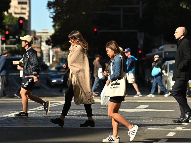 With restrictions being eased across Australia, the shoppers and workers are slowly increasing in the CBD in Sydney. Picture: AAP,