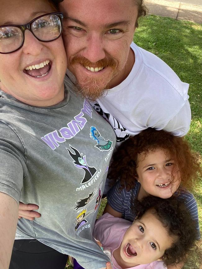 Warwick resident Brendan McGaw with partner Lexie and her children Aisla, 7, and Mereseine, 4. Picture: contributed