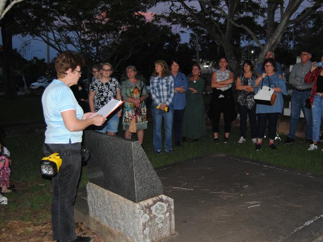 Paulette Flint guiding the annual 'Shadows of the Past" tour