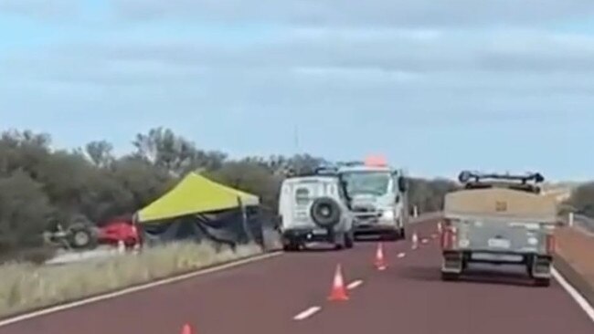 Stuart Highway fatal smash at Mount Willoughby. Picture: 7NEWS