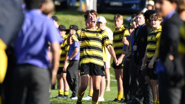 AIC Firsts XV rugby between St Laurence's College and St Peters Lutheran College. Saturday May 6, 2023. Picture, John Gass